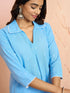 Women's Aqua Cotton Dobby Kurta